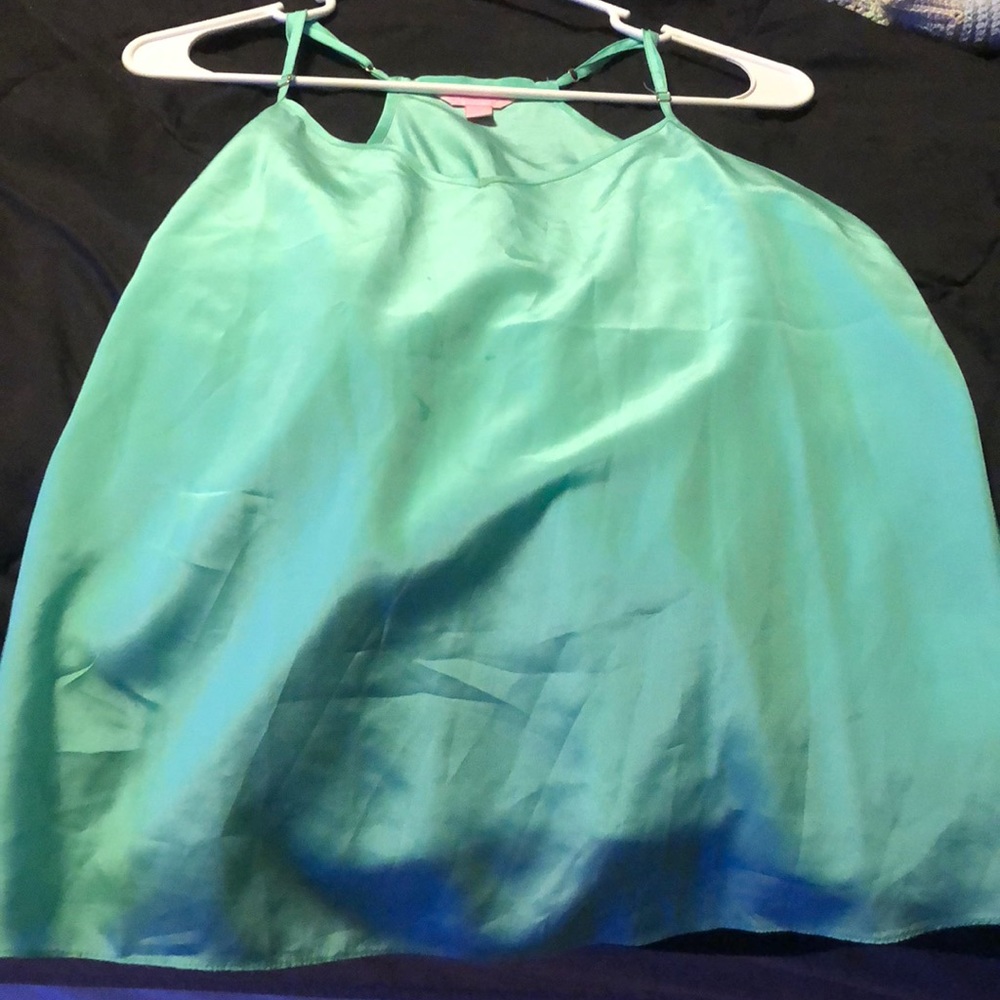Lilly Pulitzer silk tank top in a green color